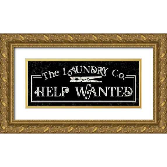 Reed, Tara 14x8 Gold Ornate Wood Framed with Double Matting Museum Art Print Titled - Laundry Room Humor panel black III-Laundry Co.