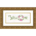 thumbnail image 1 of Reed, Tara 14x8 Gold Ornate Wood Framed with Double Matting Museum Art Print Titled - Vintage Christmas panel III-Welcome, 1 of 4