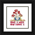 thumbnail image 1 of Reed, Tara 15x15 Black Ornate Wood Framed with Double Matting Museum Art Print Titled - Gardening Gnomes Sentiment III-Home is, 1 of 4