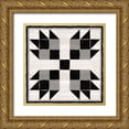 thumbnail image 1 of Reed, Tara 15x15 Gold Ornate Wood Framed with Double Matting Museum Art Print Titled - Black  and White Quilt Block VII, 1 of 4