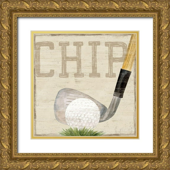 Reed, Tara 15x15 Gold Ornate Wood Framed with Double Matting Museum Art Print Titled - Golf Days VII-Chip