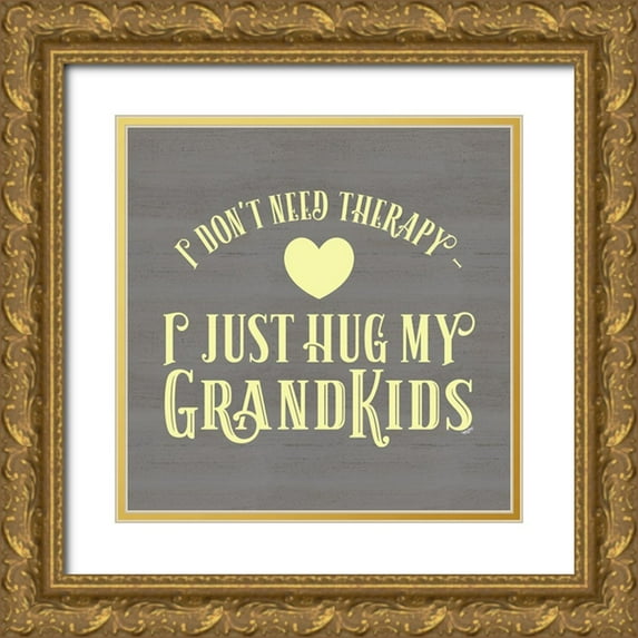 Reed, Tara 15x15 Gold Ornate Wood Framed with Double Matting Museum Art Print Titled - Grandparent Life yellow III-Therapy