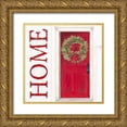 thumbnail image 1 of Reed, Tara 15x15 Gold Ornate Wood Framed with Double Matting Museum Art Print Titled - Home for the Holidays Home Door, 1 of 4