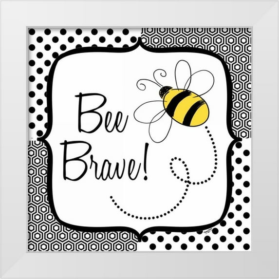 Reed, Tara 15x15 White Modern Wood Framed Museum Art Print Titled - Be Happy and Brave II