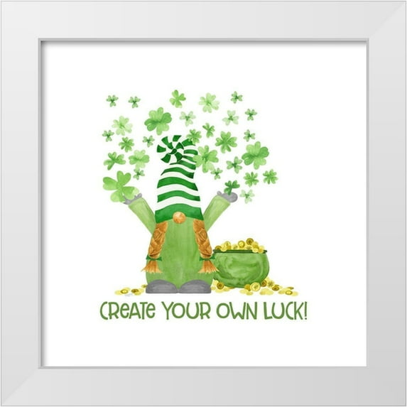 Reed, Tara 15x15 White Modern Wood Framed Museum Art Print Titled - Luck of the Gnomes IV-Create your Luck