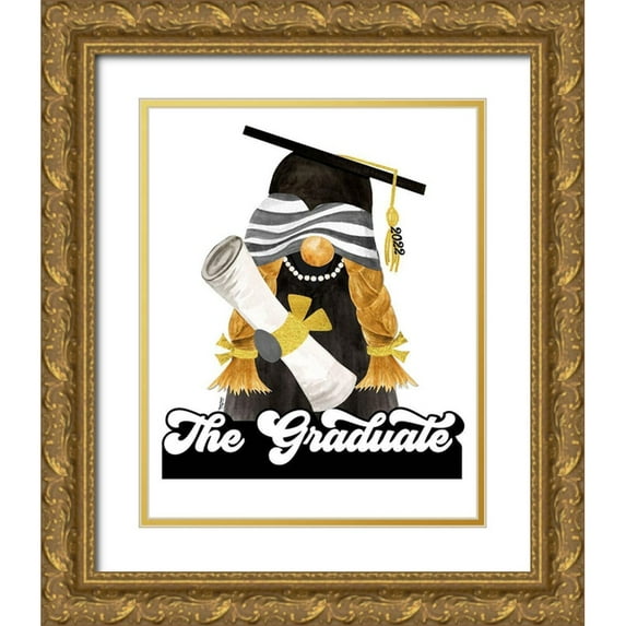 Reed, Tara 15x18 Gold Ornate Wood Framed with Double Matting Museum Art Print Titled - Graduation Gnome portrait II