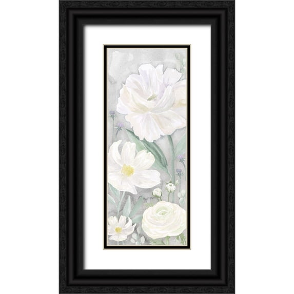 Reed, Tara 15x32 Black Ornate Wood Framed with Double Matting Museum Art Print Titled - Peaceful Repose Gray Panel II