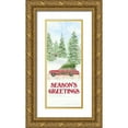 thumbnail image 1 of Reed, Tara 15x32 Gold Ornate Wood Framed with Double Matting Museum Art Print Titled - Sleigh Bells Ring panel III-Tree Day, 1 of 4