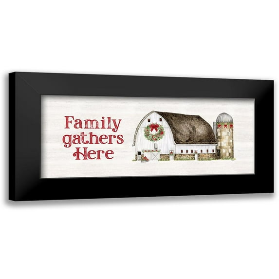 Reed, Tara 18x10 Black Modern Framed Museum Art Print Titled - Christmas Barn panel IV