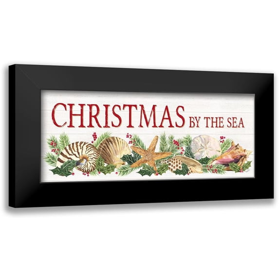 Reed, Tara 18x10 Black Modern Framed Museum Art Print Titled - Christmas By the Sea Panel sign