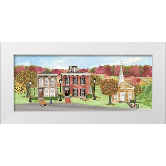 Reed, Tara 18x10 White Modern Wood Framed Museum Art Print Titled - Harvest Village panel I