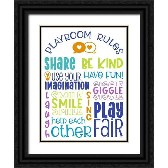 Reed, Tara 19x24 Black Ornate Wood Framed with Double Matting Museum Art Print Titled - Playroom Rules portrait