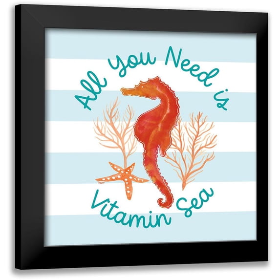 Reed, Tara 20x20 Black Modern Framed Museum Art Print Titled - Coral Aqua V