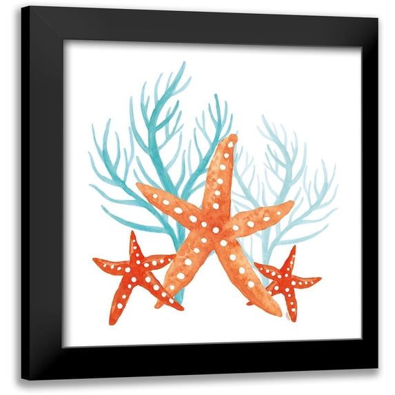 Reed, Tara 20x20 Black Modern Framed Museum Art Print Titled - Coral Aqua XIV