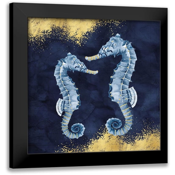 Reed, Tara 20x20 Black Modern Framed Museum Art Print Titled - Deep Blue Sea VIII Navy Gold