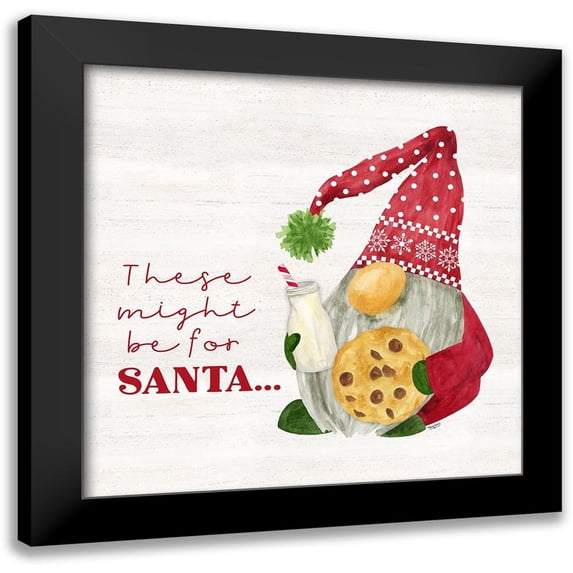 Reed, Tara 20x20 Black Modern Framed Museum Art Print Titled - Gnome for Christmas Sentiment II-Cookies