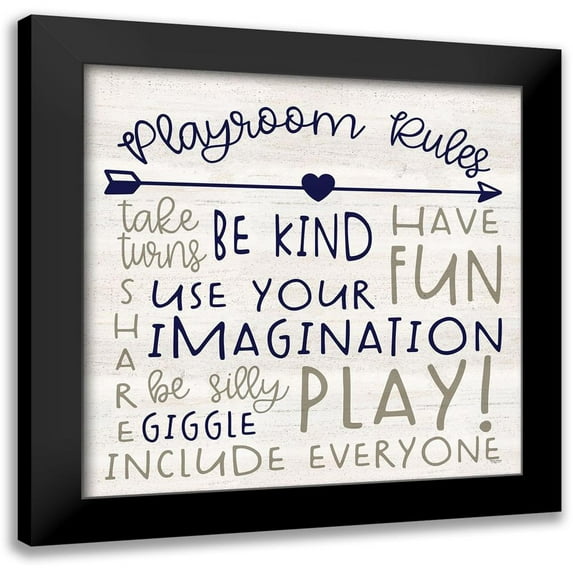 Reed, Tara 20x20 Black Modern Framed Museum Art Print Titled - Playroom Rules III