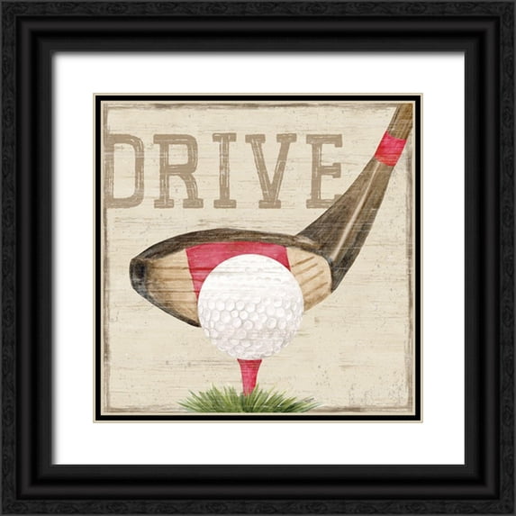 Reed, Tara 20x20 Black Ornate Wood Framed with Double Matting Museum Art Print Titled - Golf Days VIII-Drive