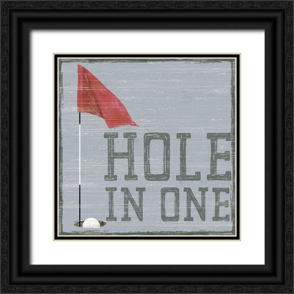 Reed, Tara 20x20 Black Ornate Wood Framed with Double Matting Museum Art Print Titled - Golf Days neutral IX-Hole in One