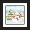 thumbnail image 1 of Reed, Tara 20x20 Black Ornate Wood Framed with Double Matting Museum Art Print Titled - Snowman Wonderland I-Family Scene, 1 of 4