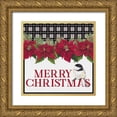 thumbnail image 1 of Reed, Tara 20x20 Gold Ornate Wood Framed with Double Matting Museum Art Print Titled - Chickadee Christmas Red II Merry Christmas, 1 of 4