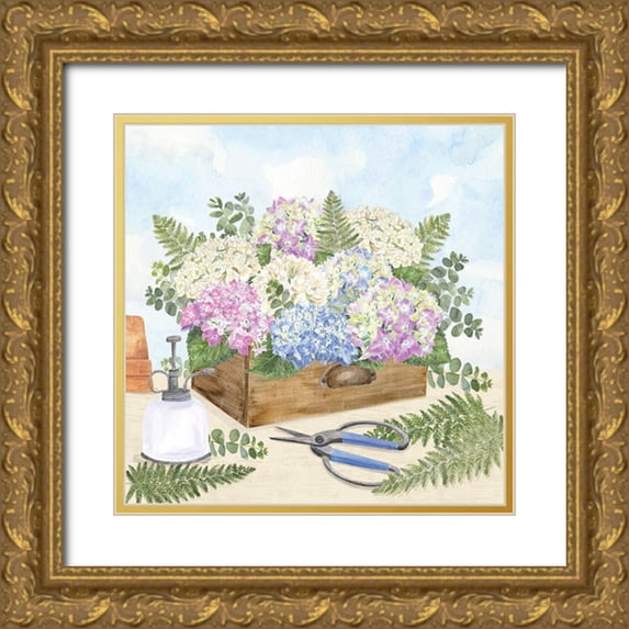 Reed, Tara 20x20 Gold Ornate Wood Framed with Double Matting Museum Art Print Titled - In My Garden V
