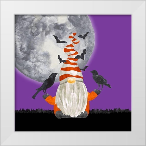 Reed, Tara 20x20 White Modern Wood Framed Museum Art Print Titled - Gnomes of Halloween II-Bats