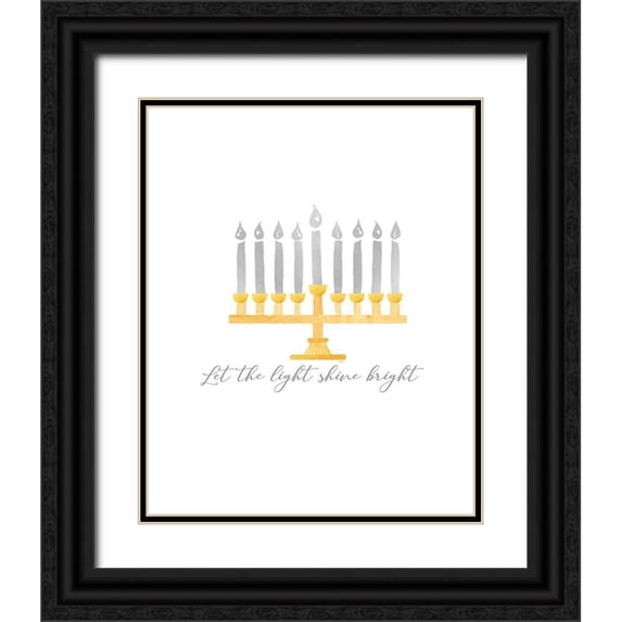 Reed, Tara 20x24 Black Ornate Wood Framed with Double Matting Museum Art Print Titled - Hanukkah Lights portrait I-Light Shine Bright