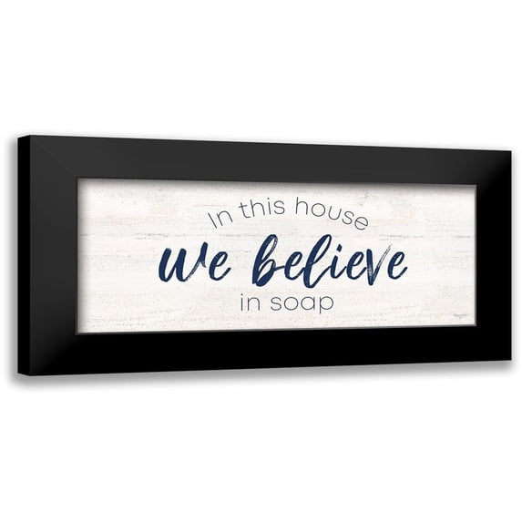Reed, Tara 24x12 Black Modern Framed Museum Art Print Titled - Bathroom Humor panel V-Believe