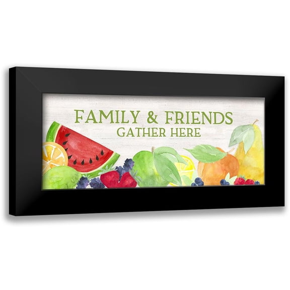 Reed, Tara 24x12 Black Modern Framed Museum Art Print Titled - Life is Sweet sentiment panel I-Friends Gather