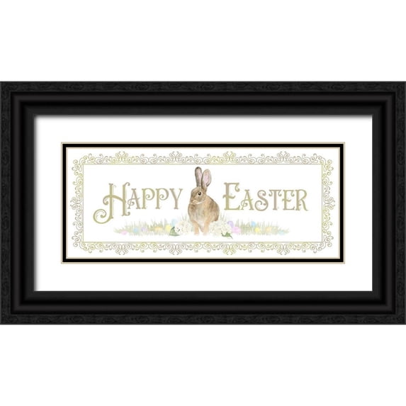 Reed, Tara 24x12 Black Ornate Wood Framed with Double Matting Museum Art Print Titled - Vintage Easter panel I