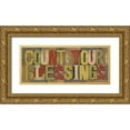 thumbnail image 1 of Reed, Tara 24x12 Gold Ornate Wood Framed with Double Matting Museum Art Print Titled - Count Your Blessings Printer Block Panel, 1 of 4