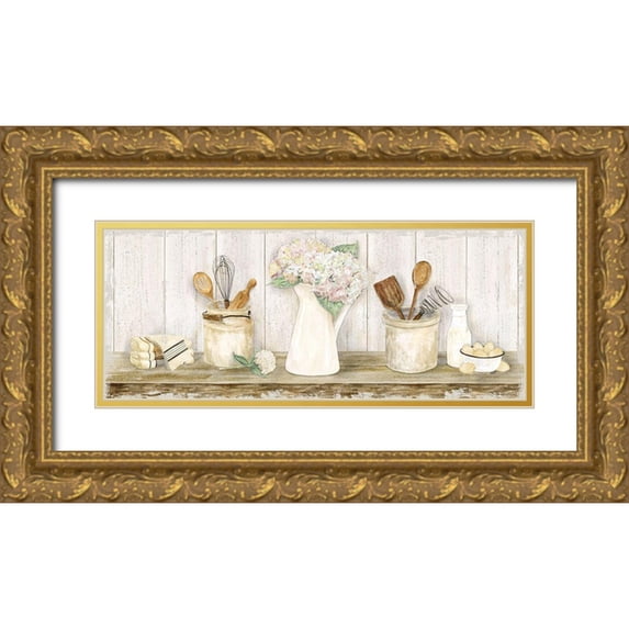 Reed, Tara 24x12 Gold Ornate Wood Framed with Double Matting Museum Art Print Titled - Vintage Kitchen Panel
