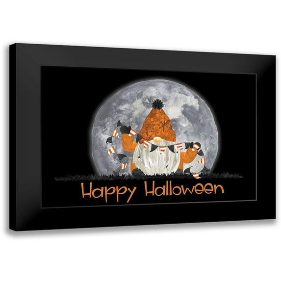 Reed, Tara 24x17 Black Modern Framed Museum Art Print Titled - Gnomes of Halloween landscape-Happy Halloween