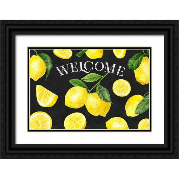 Reed, Tara 24x17 Black Ornate Wood Framed with Double Matting Museum Art Print Titled - Live with Zest sentiment landscape II-Welcome