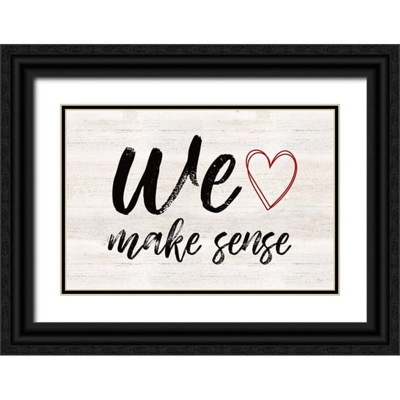 Reed, Tara 24x17 Black Ornate Wood Framed with Double Matting Museum Art Print Titled - Valentines landscape sentiment VIII-Make Sense