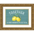 thumbnail image 1 of Reed, Tara 24x17 Gold Ornate Wood Framed with Double Matting Museum Art Print Titled - Happy  Thoughts I on Teal, 1 of 4