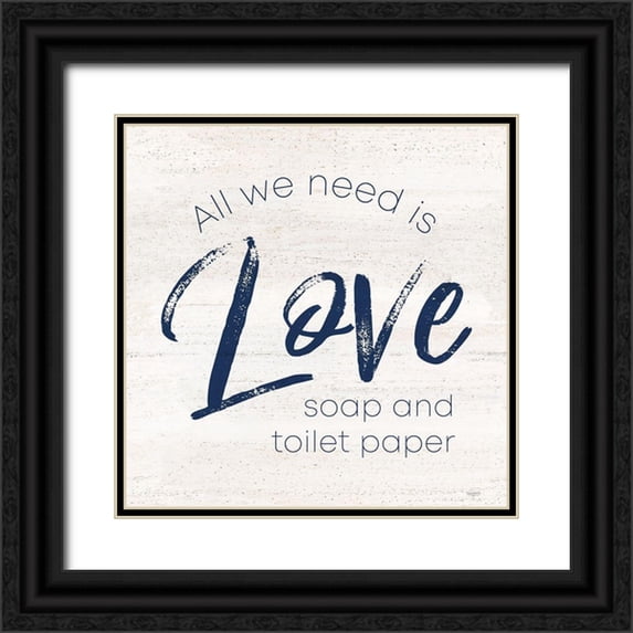 Reed, Tara 26x26 Black Ornate Wood Framed with Double Matting Museum Art Print Titled - Bathroom Humor III-Love