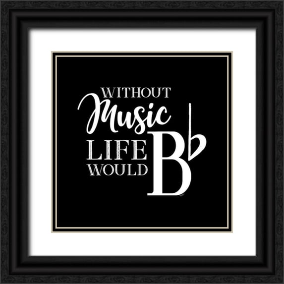 Reed, Tara 26x26 Black Ornate Wood Framed with Double Matting Museum Art Print Titled - Moved by Music black V-Be Flat