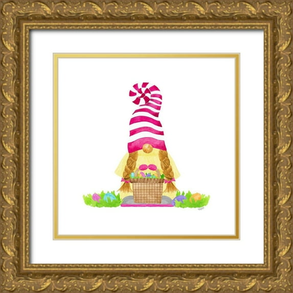 Reed, Tara 26x26 Gold Ornate Wood Framed with Double Matting Museum Art Print Titled - Easter Gnomes III