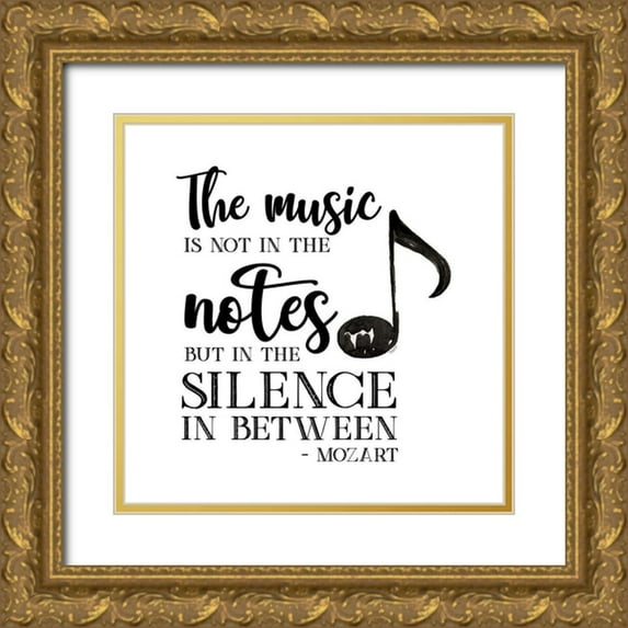 Reed, Tara 26x26 Gold Ornate Wood Framed with Double Matting Museum Art Print Titled - Moved by Music II-Mozart