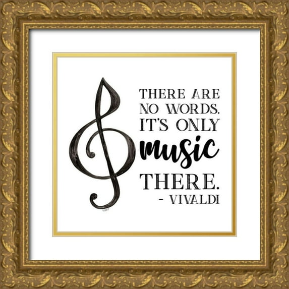 Reed, Tara 26x26 Gold Ornate Wood Framed with Double Matting Museum Art Print Titled - Moved by Music III-Vivaldi