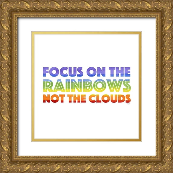 Reed, Tara 26x26 Gold Ornate Wood Framed with Double Matting Museum Art Print Titled - Rainbows VI-Focus on Rainbow
