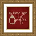 thumbnail image 1 of Reed, Tara 26x26 Gold Ornate Wood Framed with Double Matting Museum Art Print Titled - Wine and Coffee Sayings II, 1 of 4