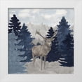 thumbnail image 1 of Reed, Tara 26x26 White Modern Wood Framed Museum Art Print Titled - Blue Cliff Mountains scene II-Deer, 1 of 4