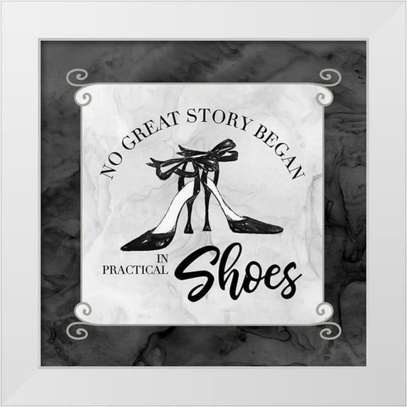 Reed, Tara 26x26 White Modern Wood Framed Museum Art Print Titled - Fashion Humor IV-No Great Story