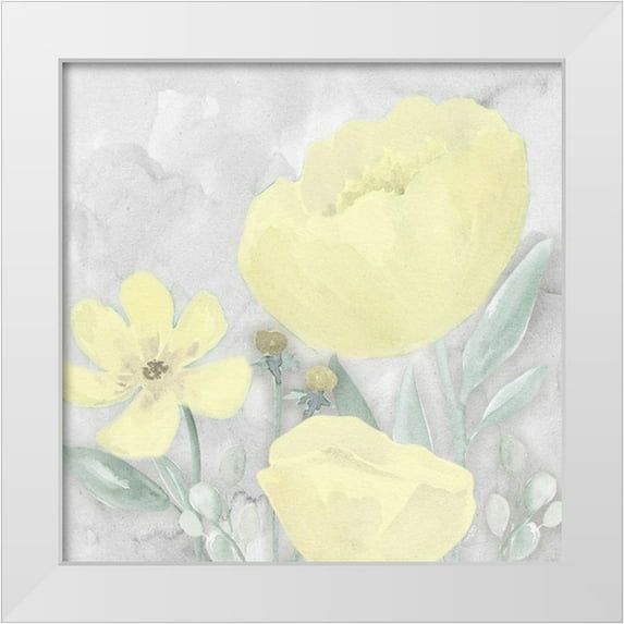 Reed, Tara 26x26 White Modern Wood Framed Museum Art Print Titled - Peaceful Repose gray And yellow II
