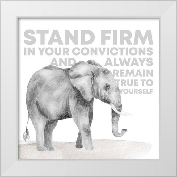 Reed, Tara 26x26 White Modern Wood Framed Museum Art Print Titled - Serengeti Sentiment neutral I-Elephant