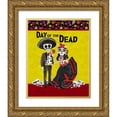 thumbnail image 1 of Reed, Tara 26x32 Gold Ornate Wood Framed with Double Matting Museum Art Print Titled - Day of the Dead portrait V-Sugar Skull Couple, 1 of 4