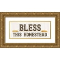 thumbnail image 1 of Reed, Tara 32x15 Gold Ornate Wood Framed with Double Matting Museum Art Print Titled - Farm Life Panel Bless this Homestead, 1 of 4